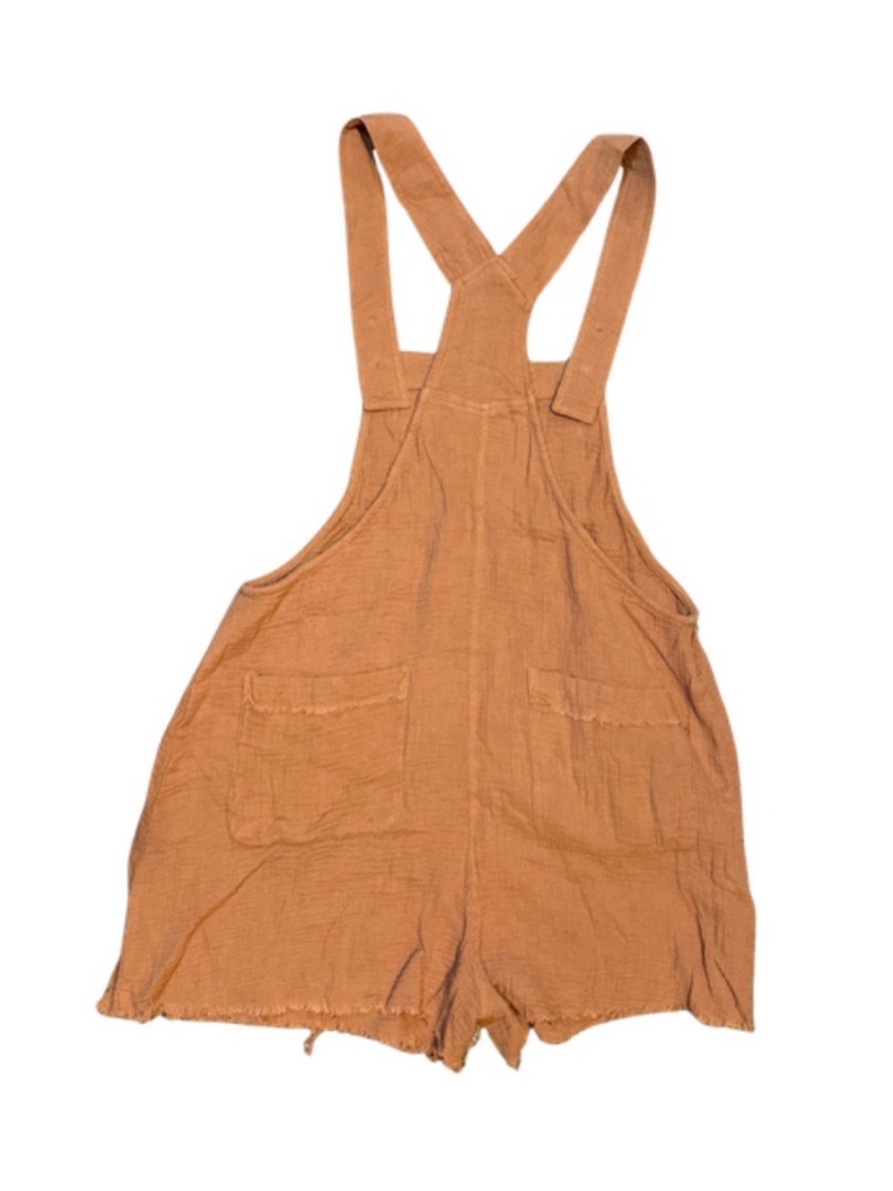 Umgee Rust Gauze Romper Overalls - Picture 2 of 4